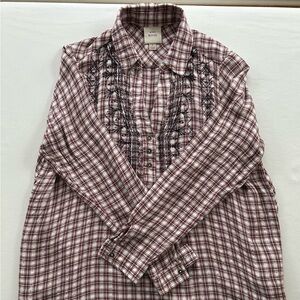 Knox rose red/white blouse size large